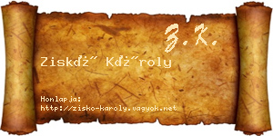 Ziskó Károly névjegykártya